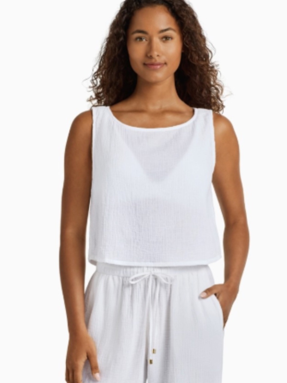 Lauren Ralph Lauren Women's Top Cover-up Swim White Size L 12633